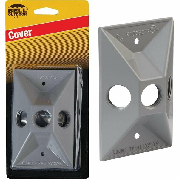 Bell Electrical Box Cover, 1 Gang, Die-Cast Aluminum, Lampholder/Cluster 5189-5